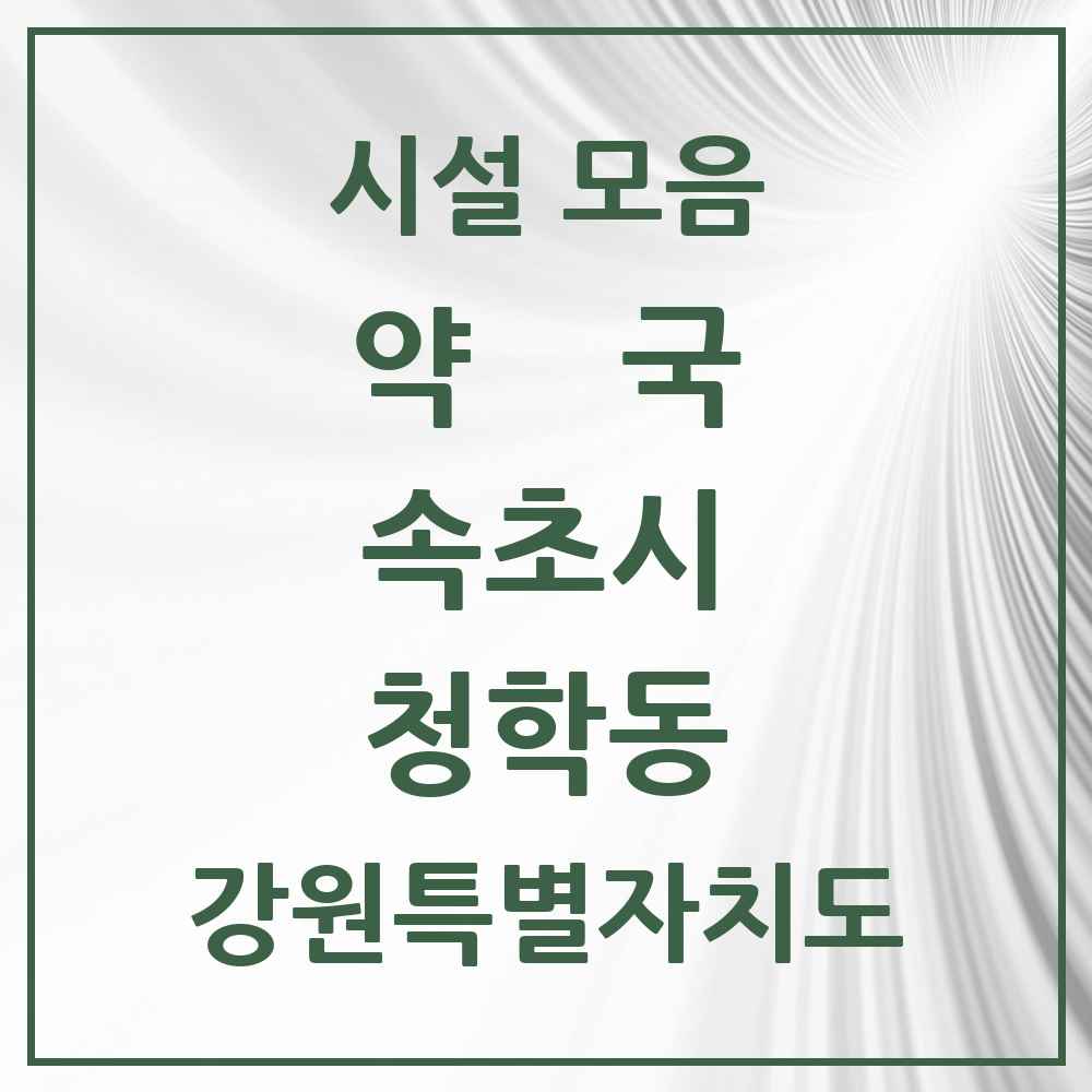 2025 강원특별자치도 속초시 청학동 약국 목록 6곳