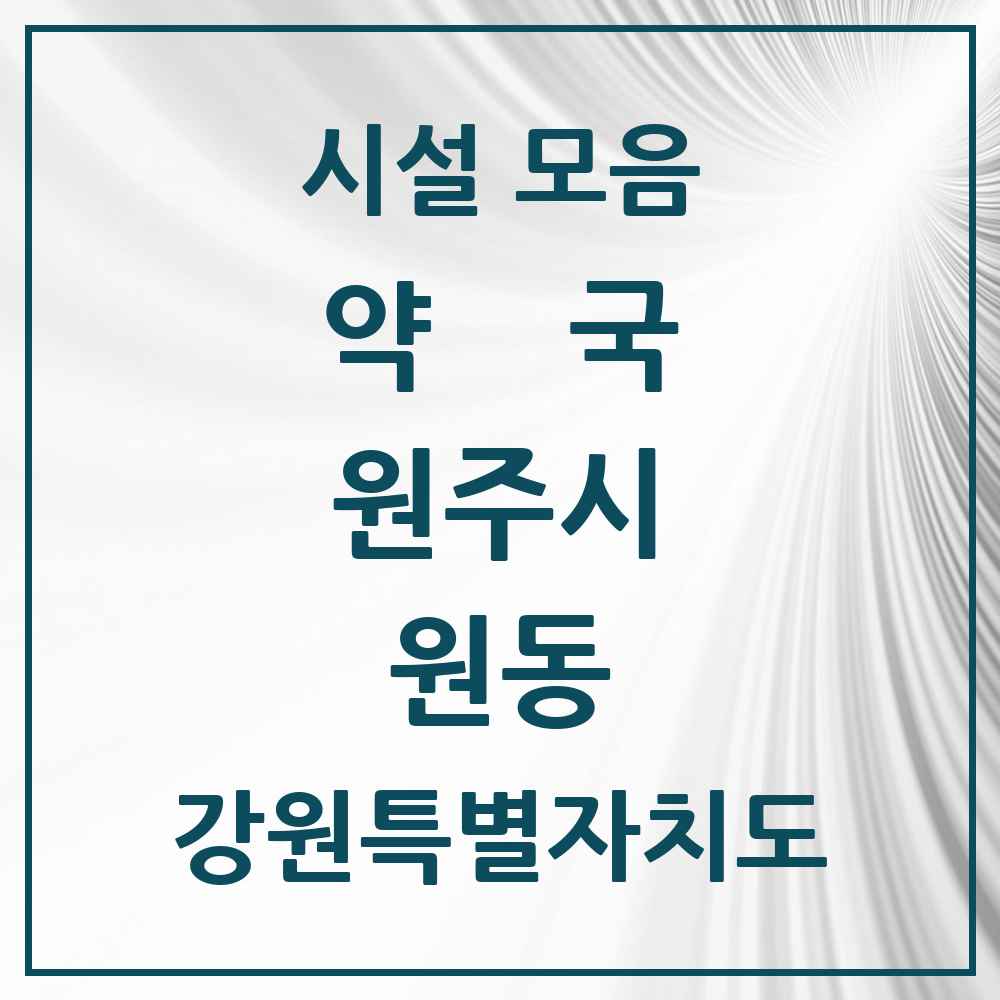 2025 강원특별자치도 원주시 원동 약국 목록 2곳