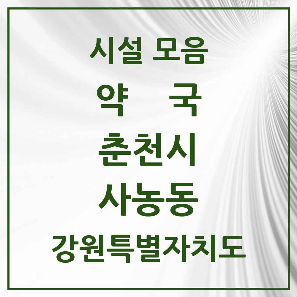 2025 강원특별자치도 춘천시 사농동 약국 목록 1곳