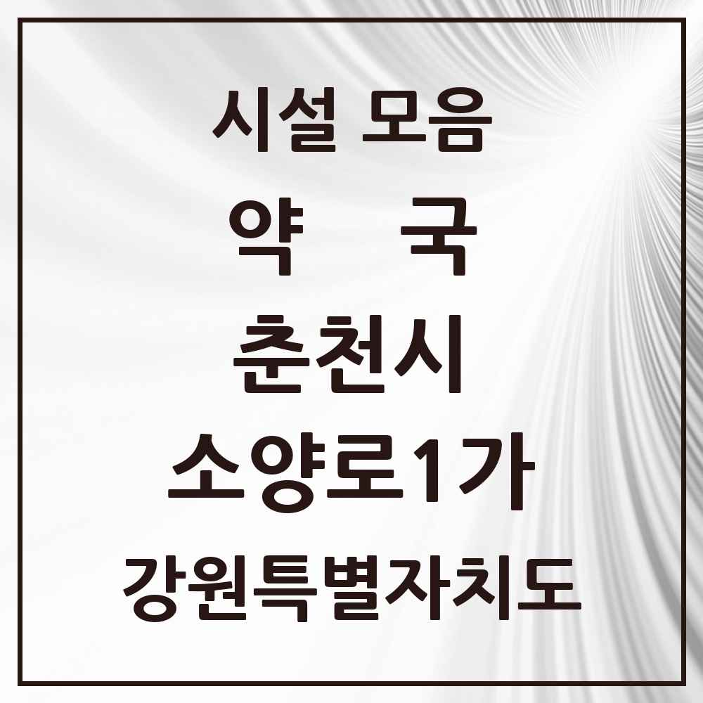 2025 강원특별자치도 춘천시 소양로1가 약국 목록 1곳