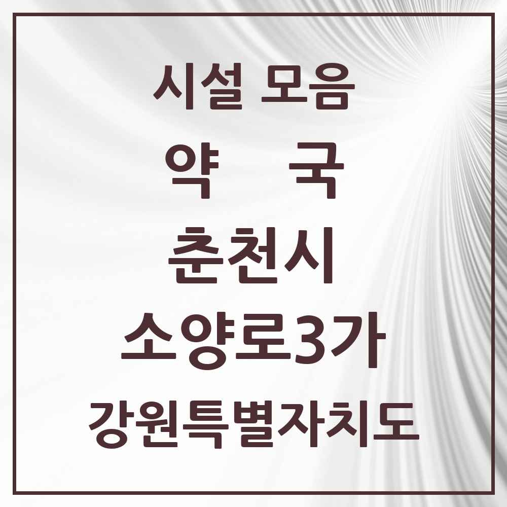 2025 강원특별자치도 춘천시 소양로3가 약국 목록 1곳