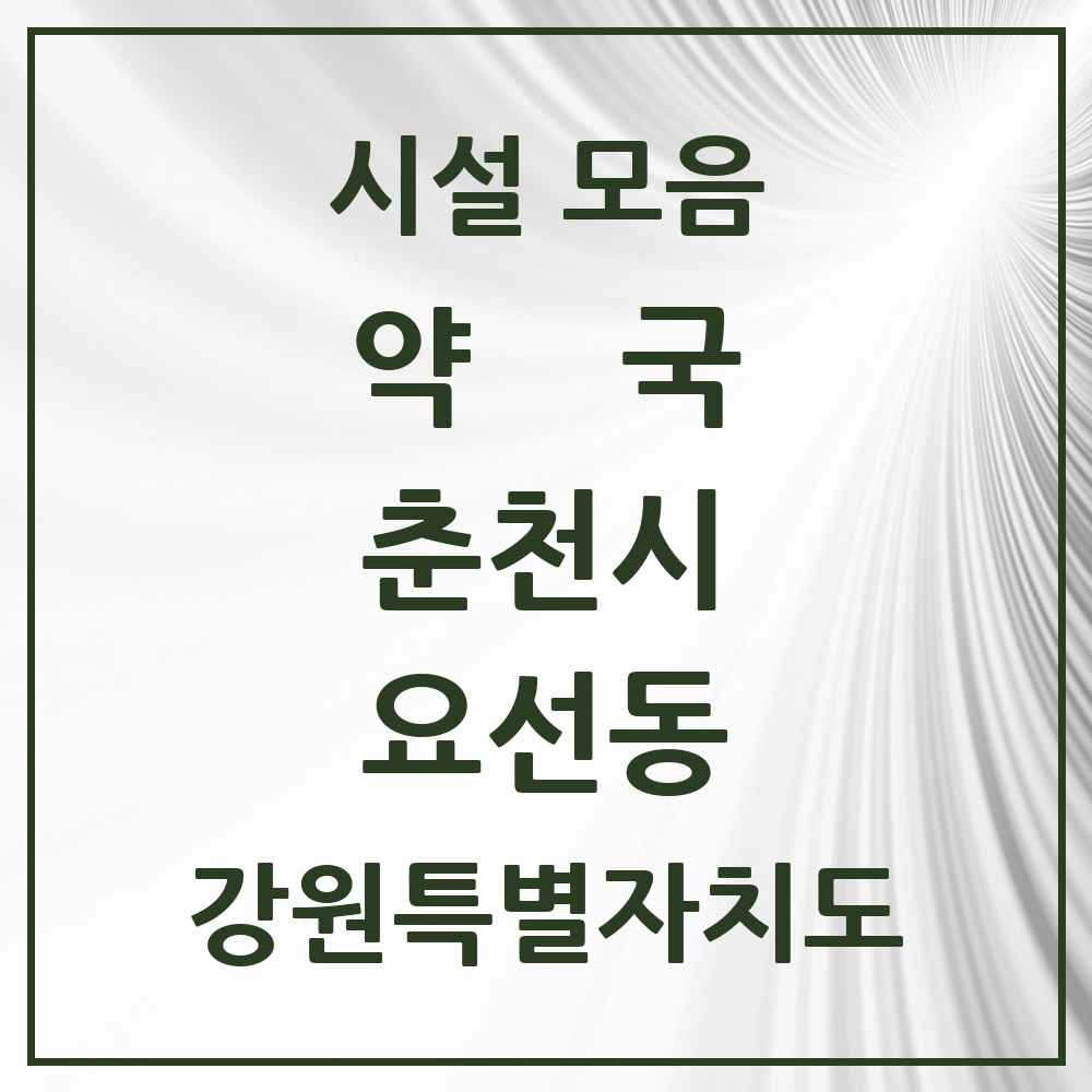2025 강원특별자치도 춘천시 요선동 약국 목록 1곳