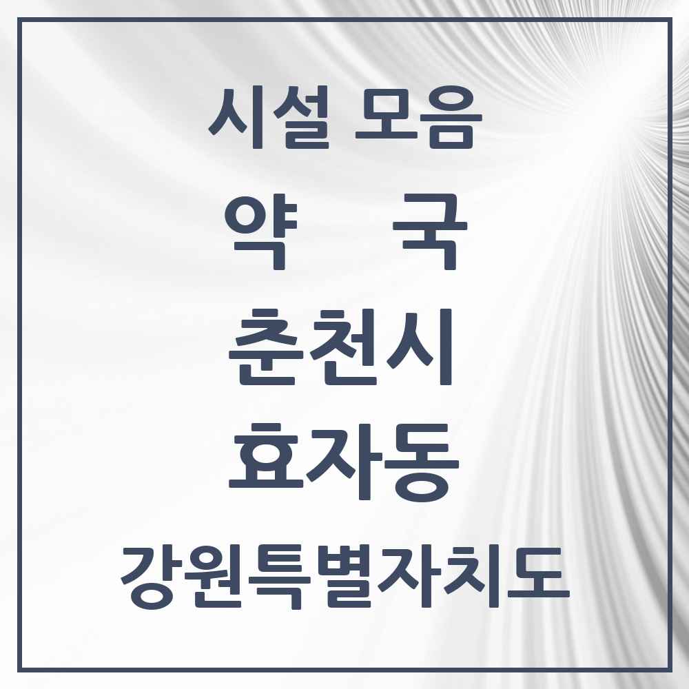 2025 강원특별자치도 춘천시 효자동 약국 목록 14곳