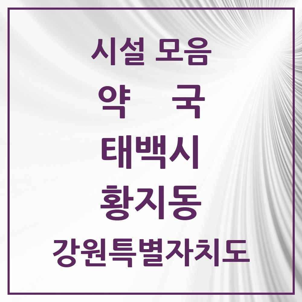 2025 강원특별자치도 태백시 황지동 약국 목록 17곳