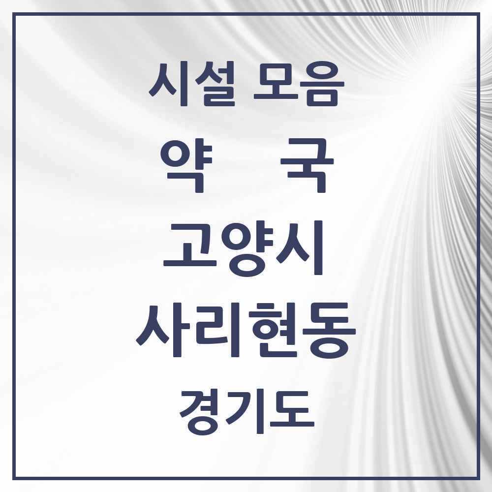 2025 경기도 고양시 사리현동 약국 목록 1곳