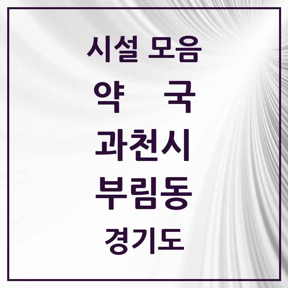 2025 경기도 과천시 부림동 약국 목록 2곳