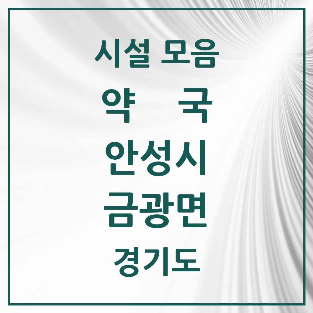 2025 경기도 안성시 금광면 약국 목록 1곳