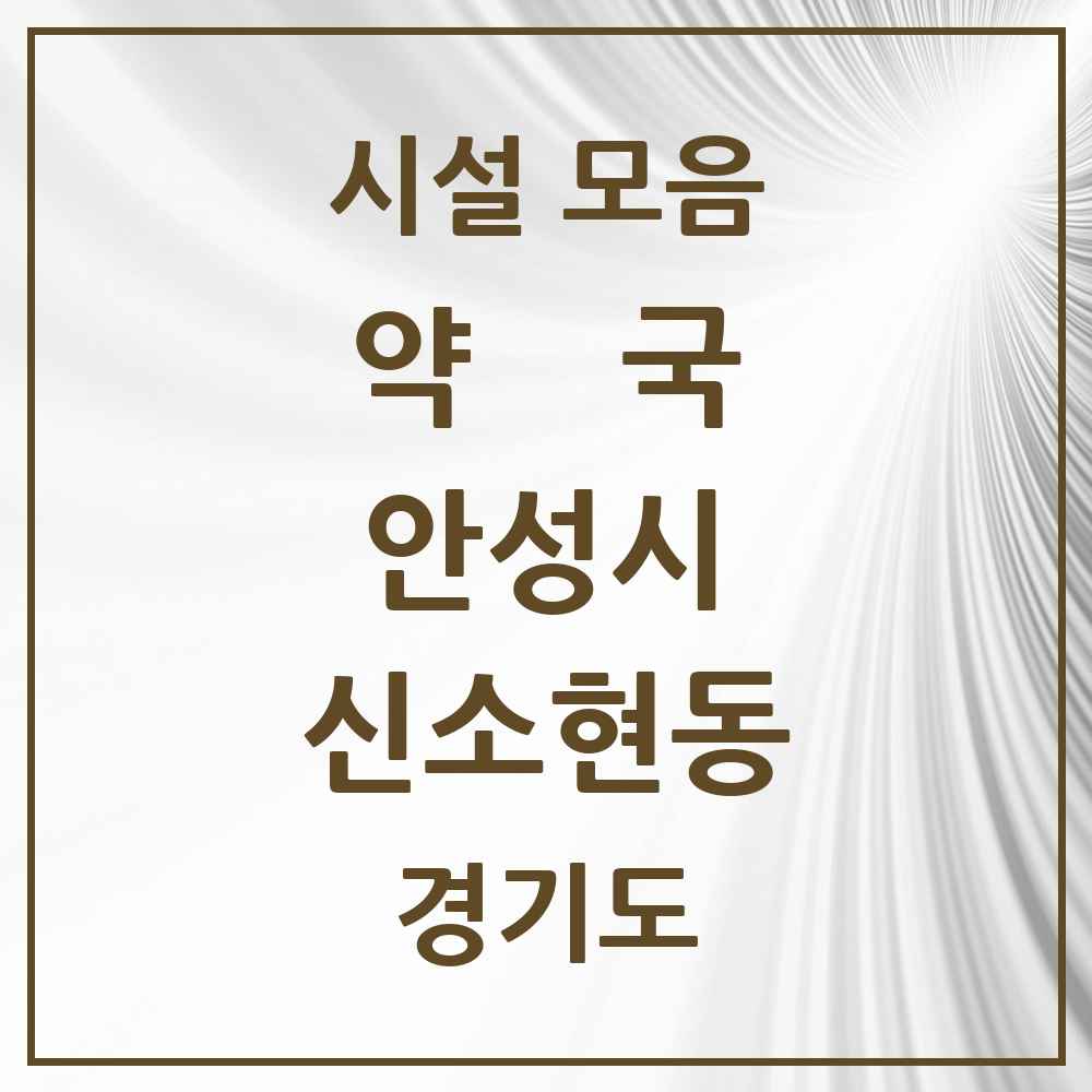 2025 경기도 안성시 신소현동 약국 목록 1곳