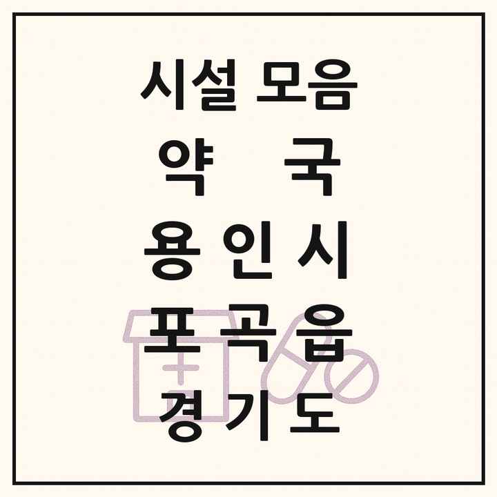 2026 경기도 용인시 포곡읍 약국 목록 11곳