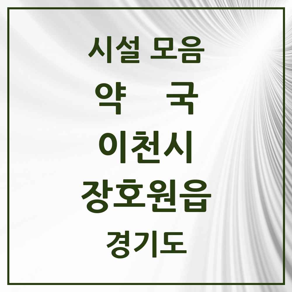 2025 경기도 이천시 장호원읍 약국 목록 11곳