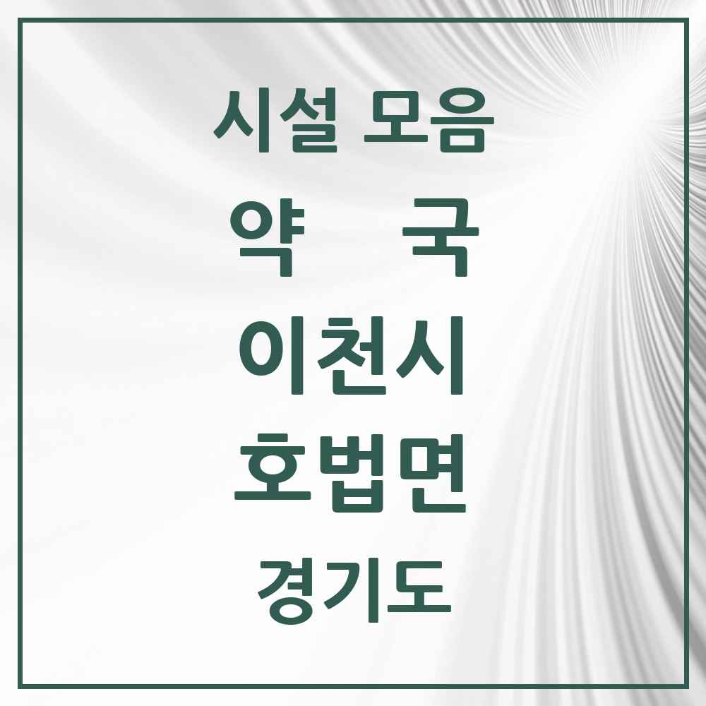 2025 경기도 이천시 호법면 약국 목록 1곳