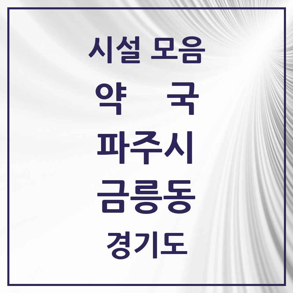 2025 경기도 파주시 금릉동 약국 목록 1곳