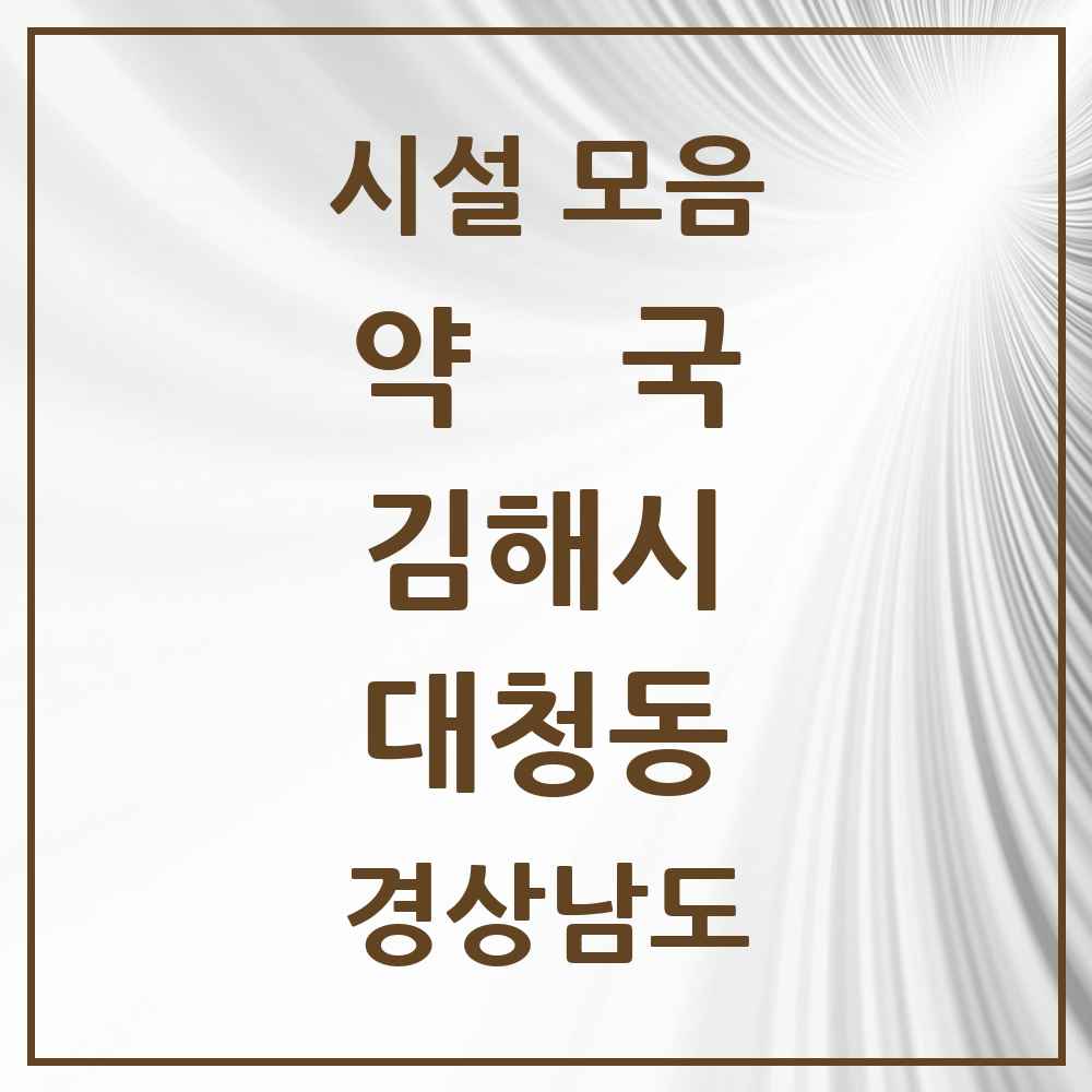 2025 경상남도 김해시 대청동 약국 목록 13곳