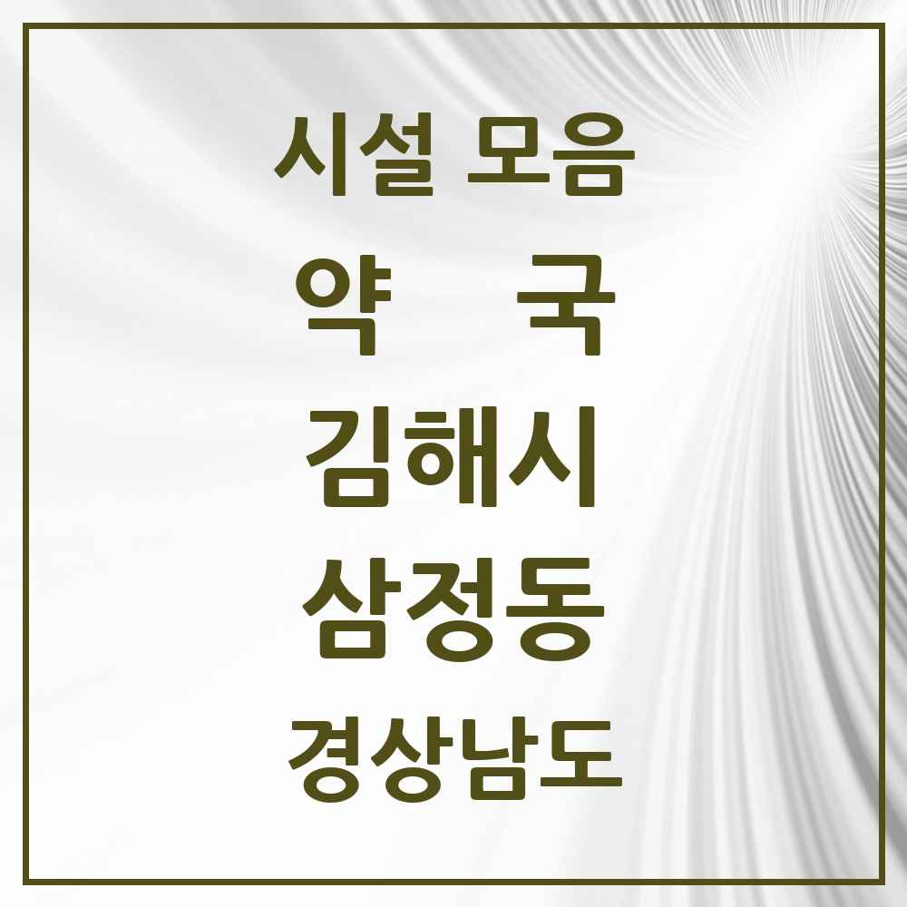 2025 경상남도 김해시 삼정동 약국 목록 8곳