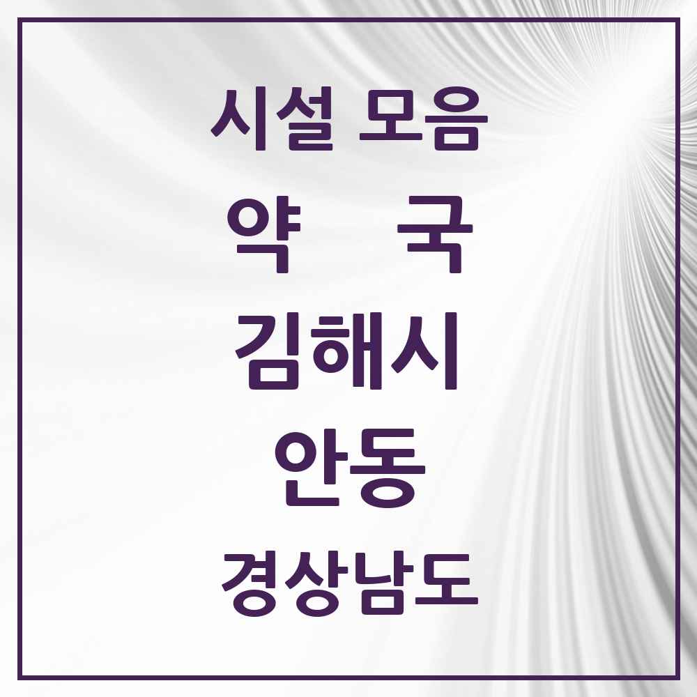 2025 경상남도 김해시 안동 약국 목록 1곳