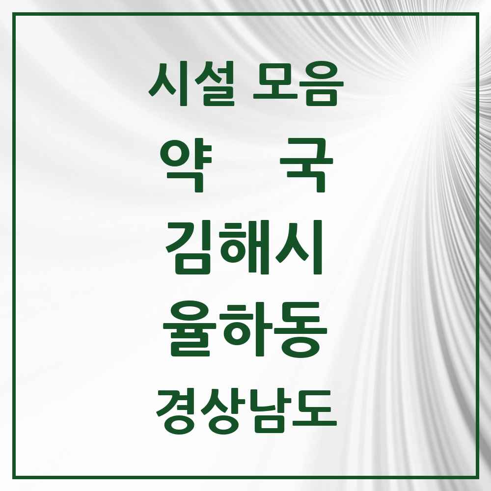 2025 경상남도 김해시 율하동 약국 목록 8곳