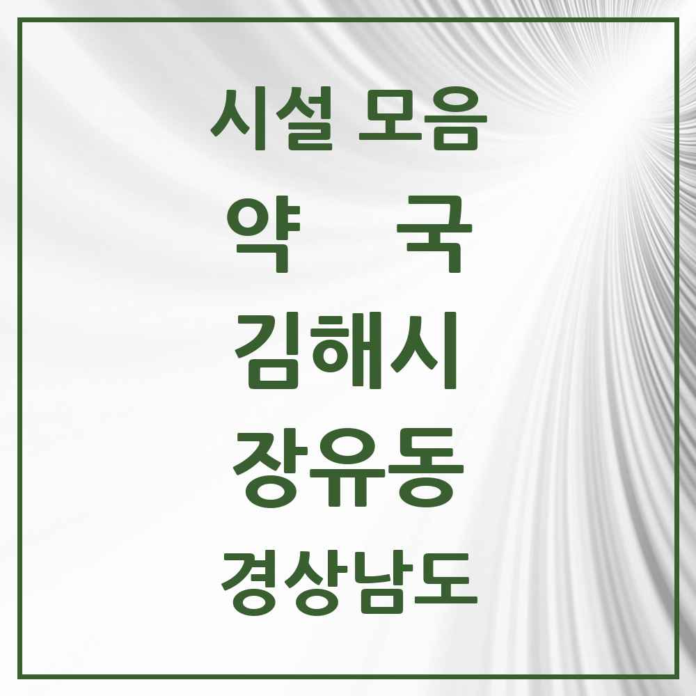 2025 경상남도 김해시 장유동 약국 목록 7곳