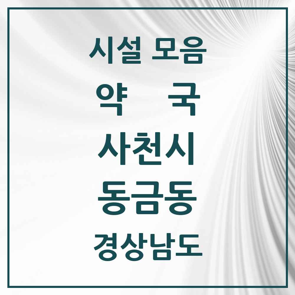 2025 경상남도 사천시 동금동 약국 목록 8곳