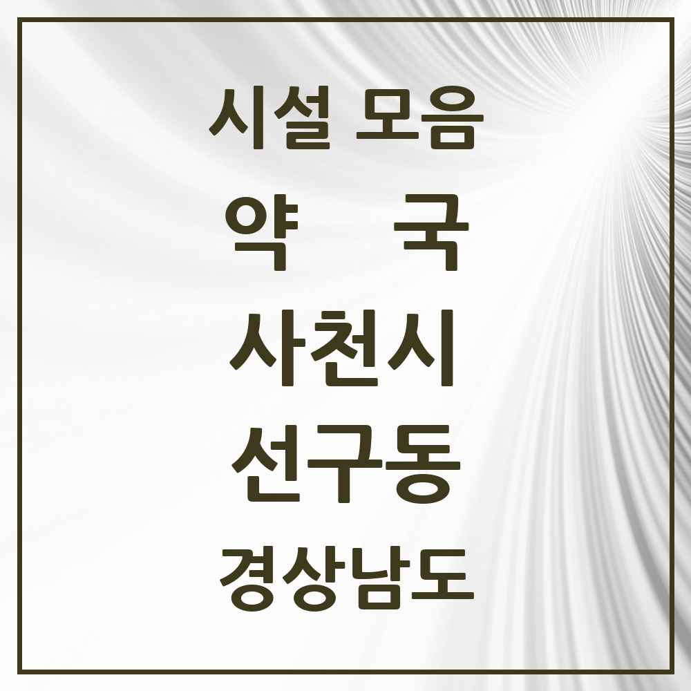 2025 경상남도 사천시 선구동 약국 목록 2곳