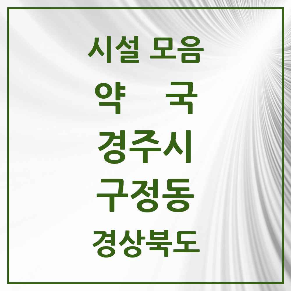 2025 경상북도 경주시 구정동 약국 목록 1곳