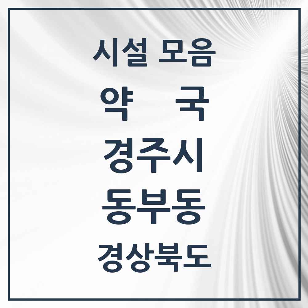 2025 경상북도 경주시 동부동 약국 목록 10곳