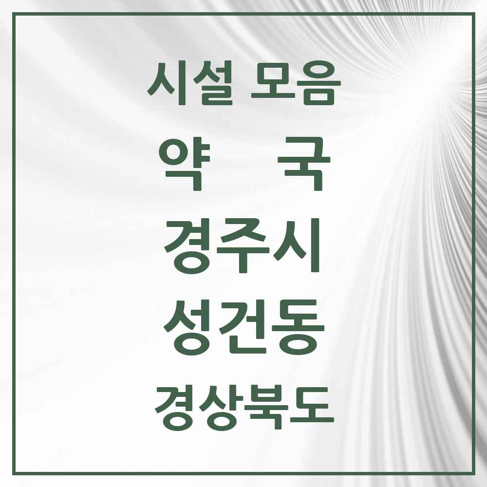 2025 경상북도 경주시 성건동 약국 목록 11곳