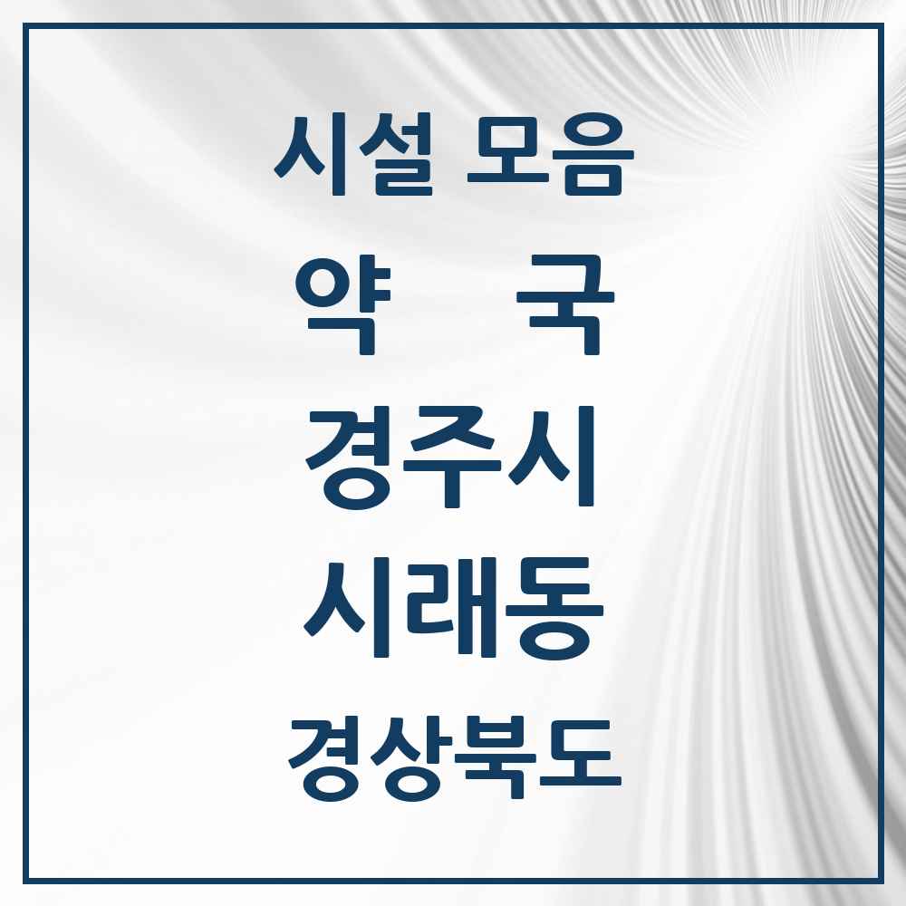 2025 경상북도 경주시 시래동 약국 목록 3곳