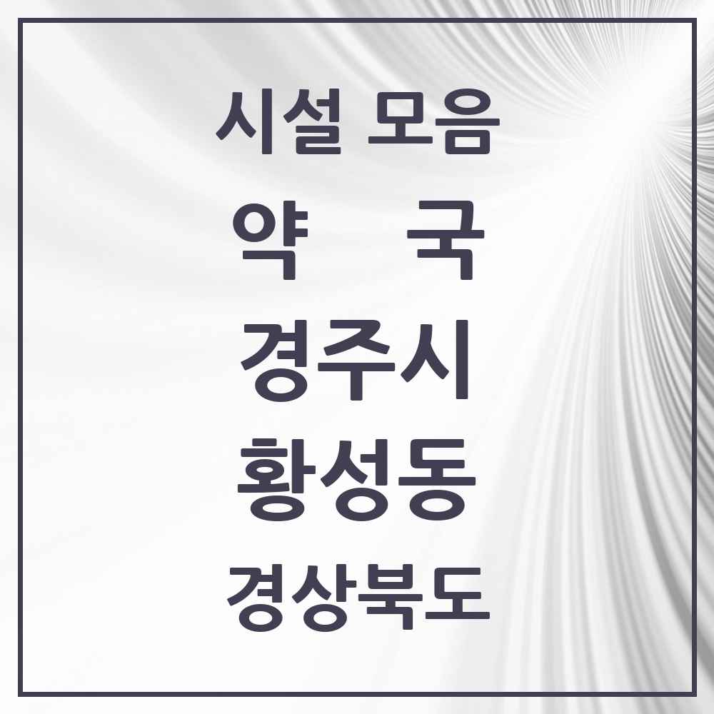 2025 경상북도 경주시 황성동 약국 목록 14곳