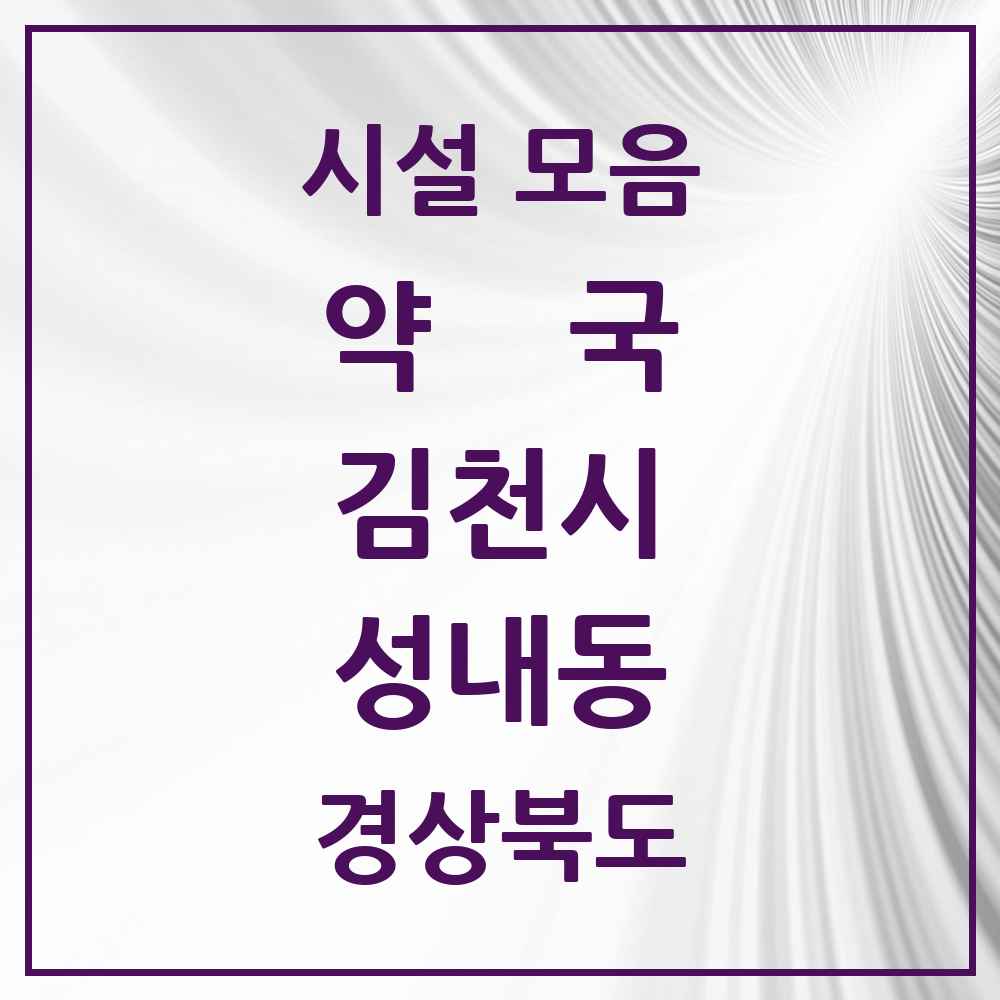 2025 경상북도 김천시 성내동 약국 목록 3곳