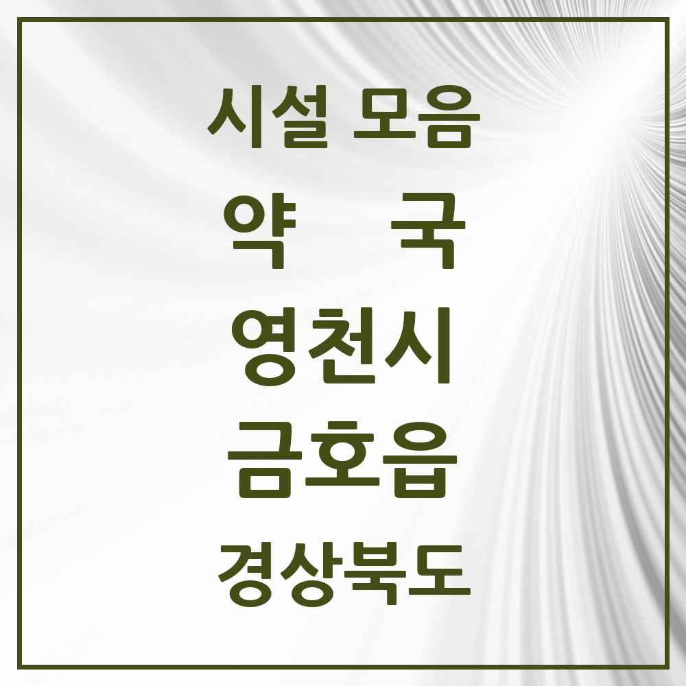 2025 경상북도 영천시 금호읍 약국 목록 5곳