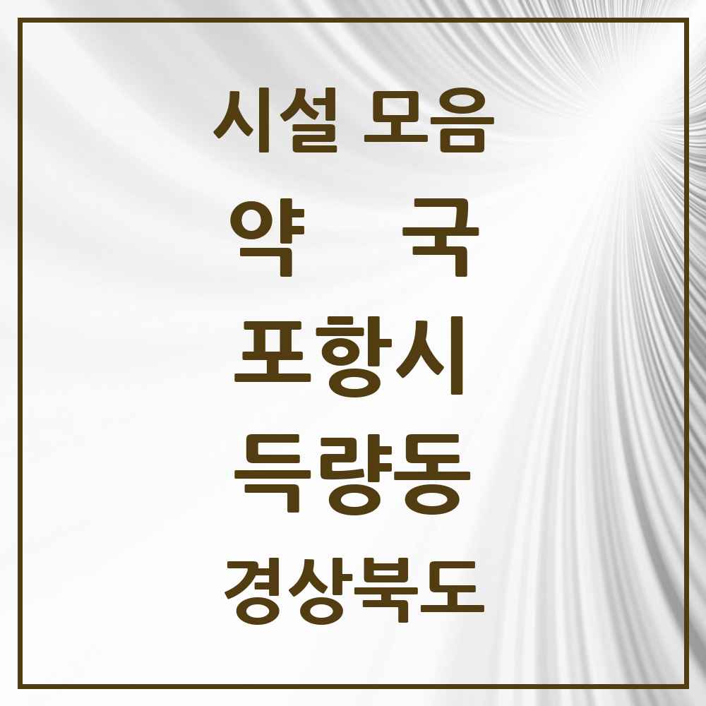 2025 경상북도 포항시 득량동 약국 목록 5곳