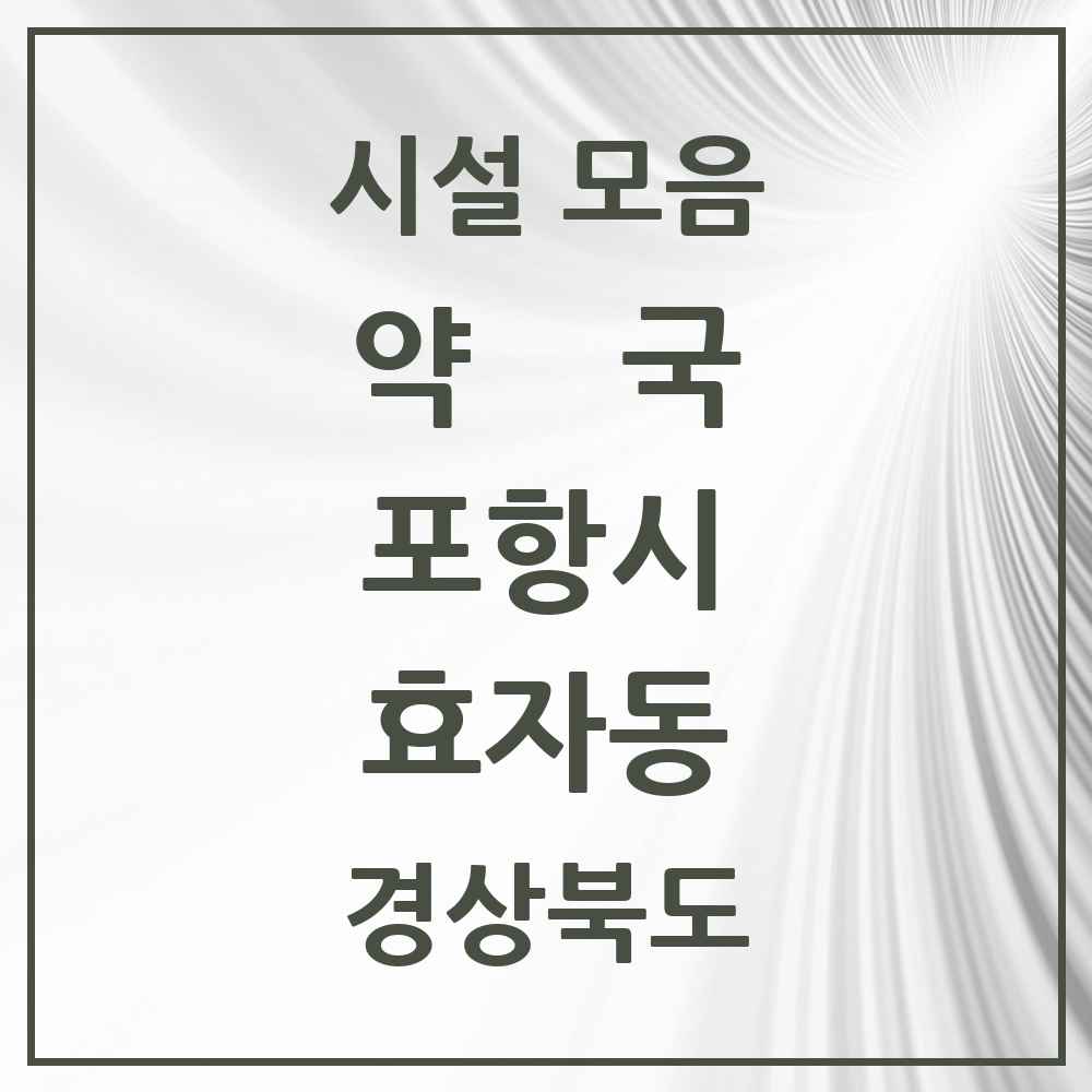 2025 경상북도 포항시 효자동 약국 목록 6곳