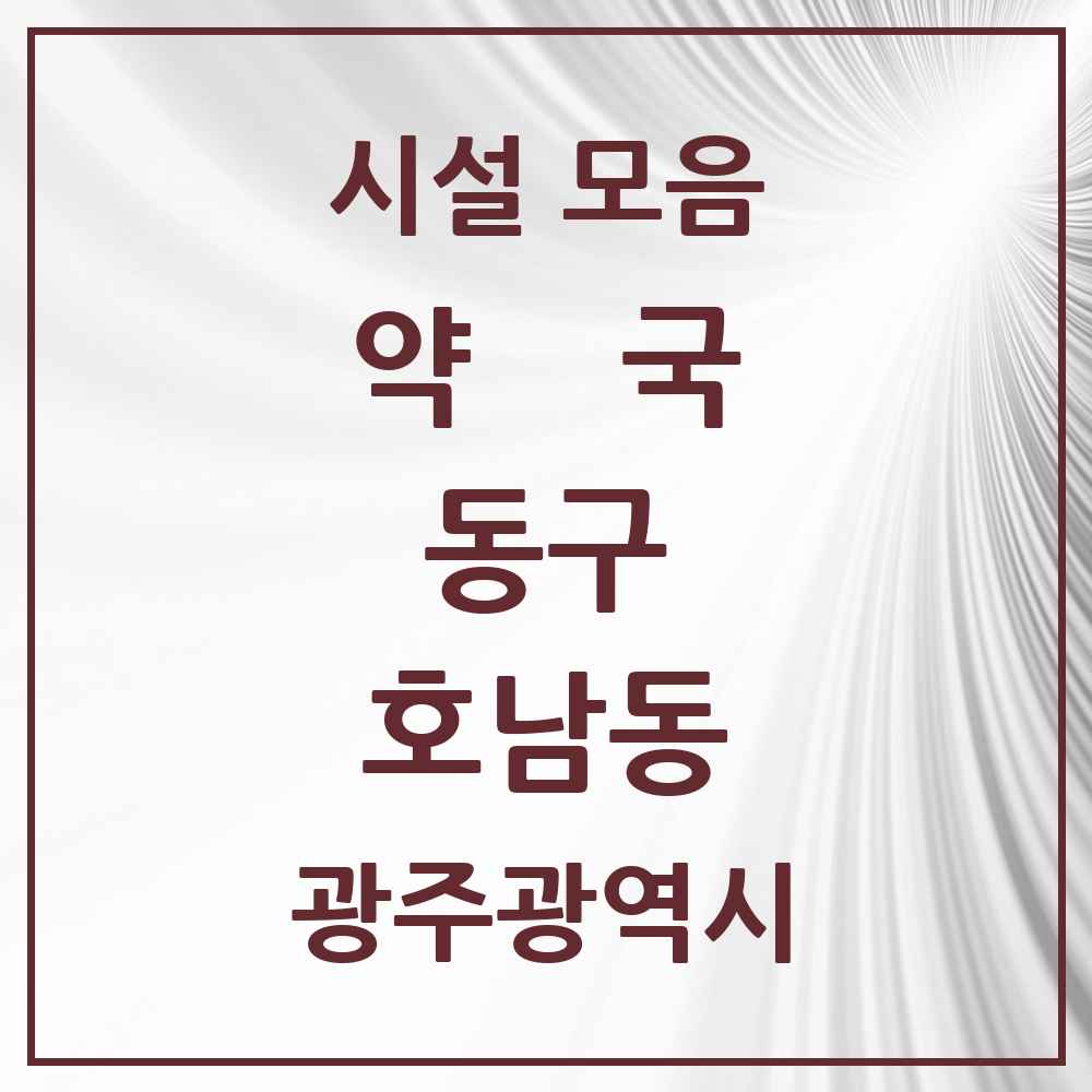 2025 광주광역시 동구 호남동 약국 목록 1곳