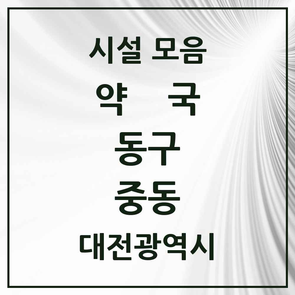 2025 대전광역시 동구 중동 약국 목록 9곳