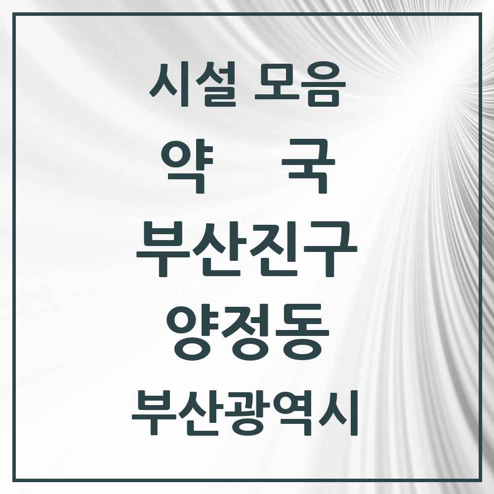 2025 부산광역시 부산진구 양정동 약국 목록 30곳