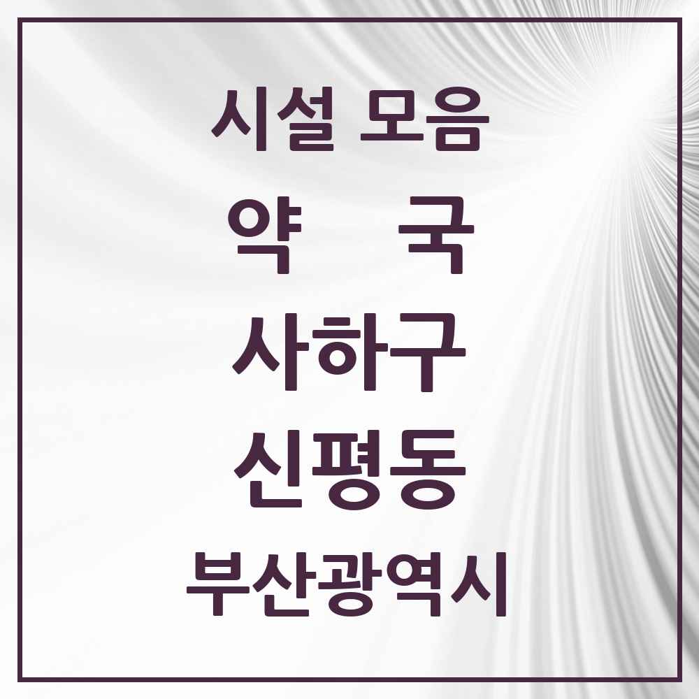 2025 부산광역시 사하구 신평동 약국 목록 12곳