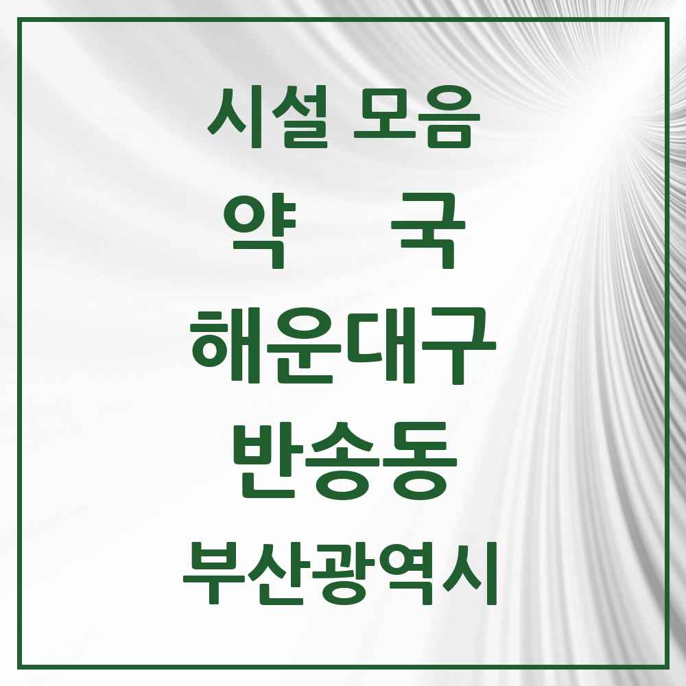 2025 부산광역시 해운대구 반송동 약국 목록 21곳