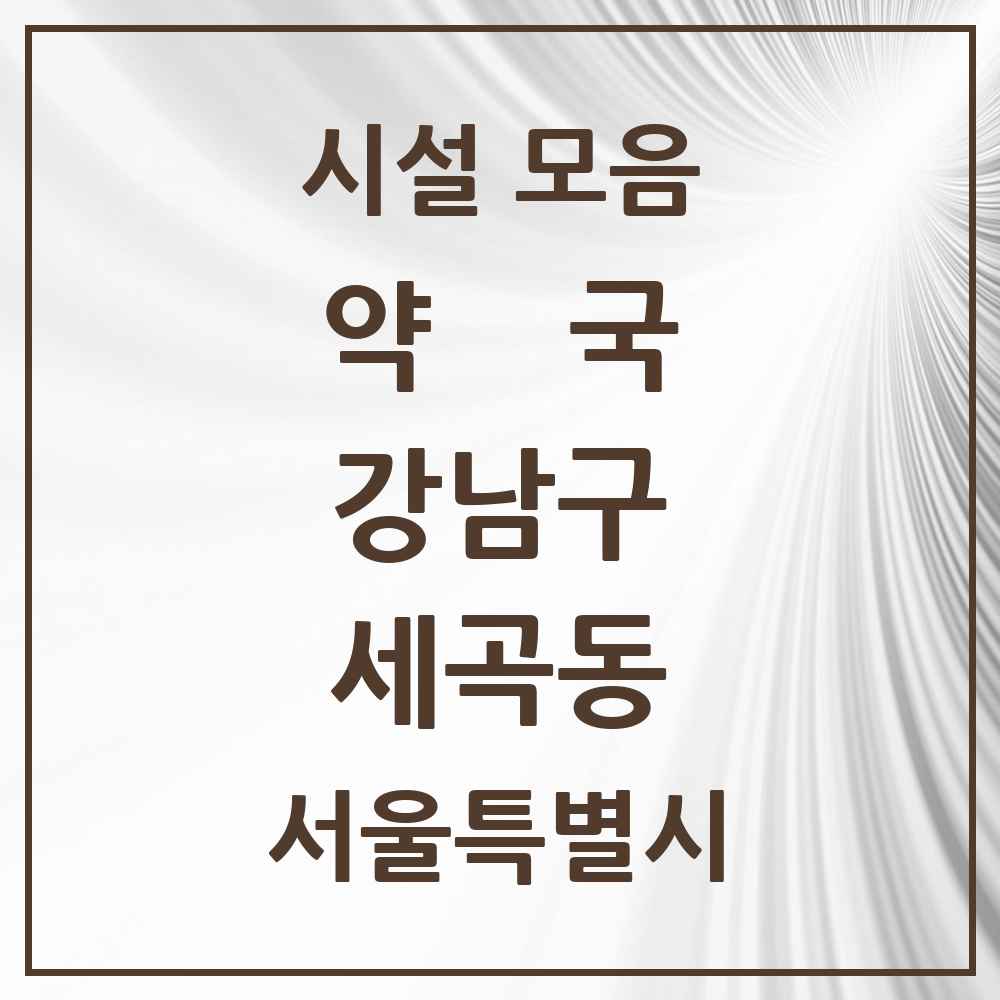 2025 서울특별시 강남구 세곡동 약국 목록 6곳