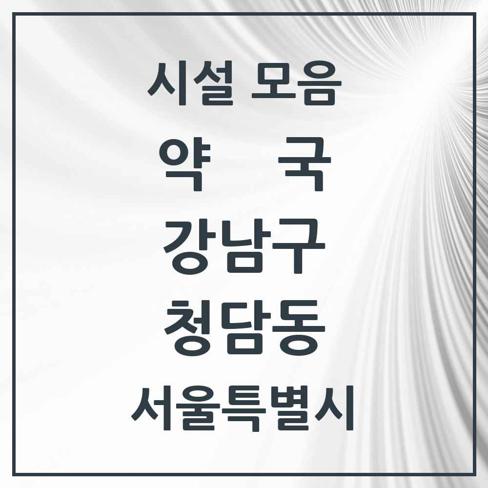 2025 서울특별시 강남구 청담동 약국 목록 28곳