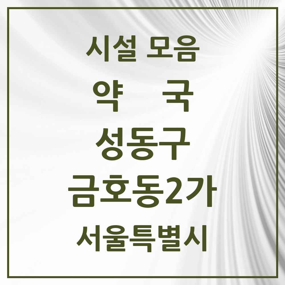 2025 서울특별시 성동구 금호동2가 약국 목록 3곳