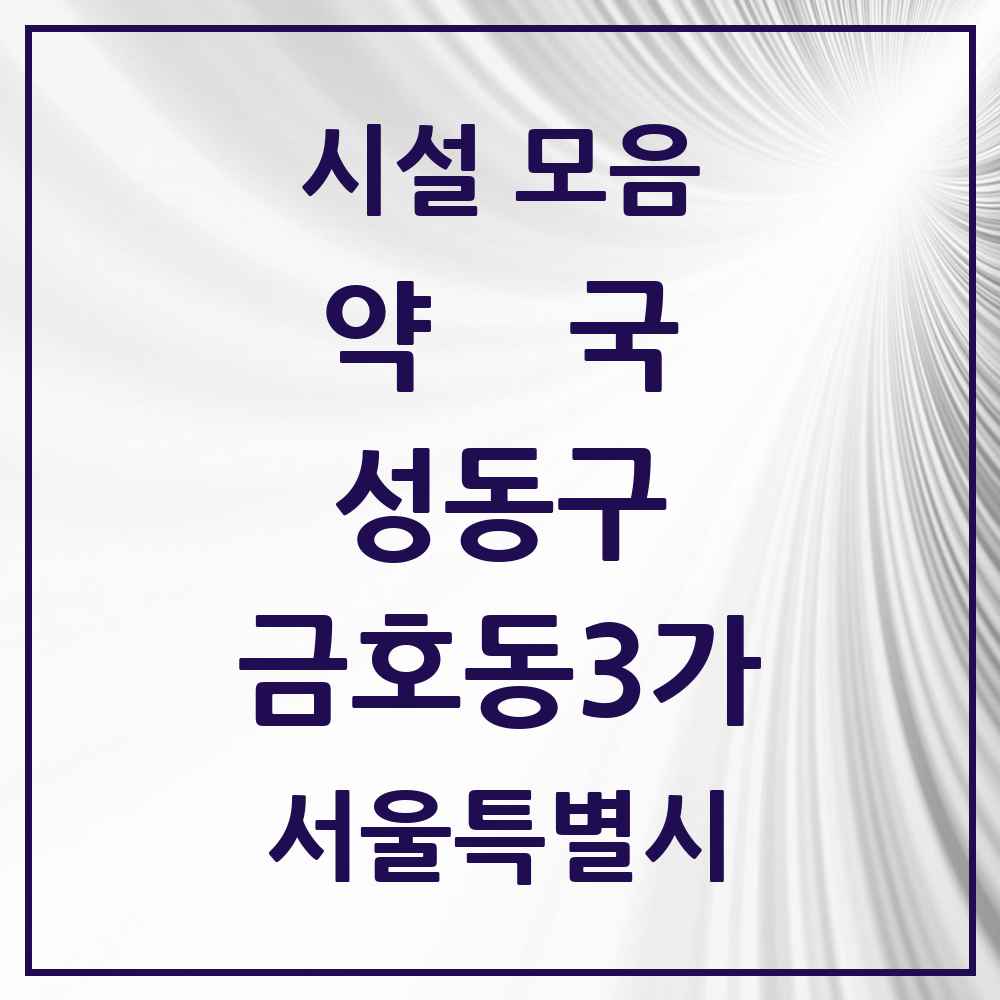2025 서울특별시 성동구 금호동3가 약국 목록 7곳