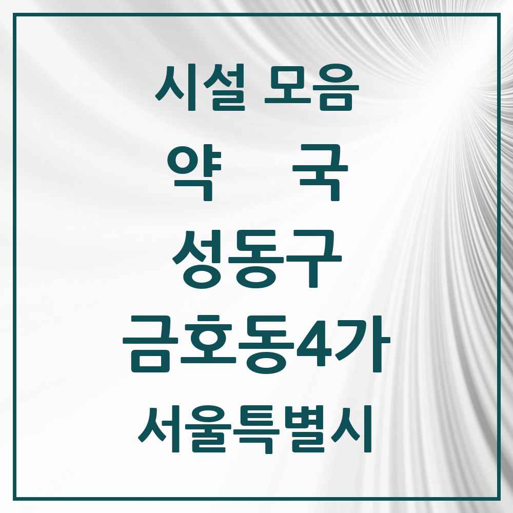 2025 서울특별시 성동구 금호동4가 약국 목록 8곳