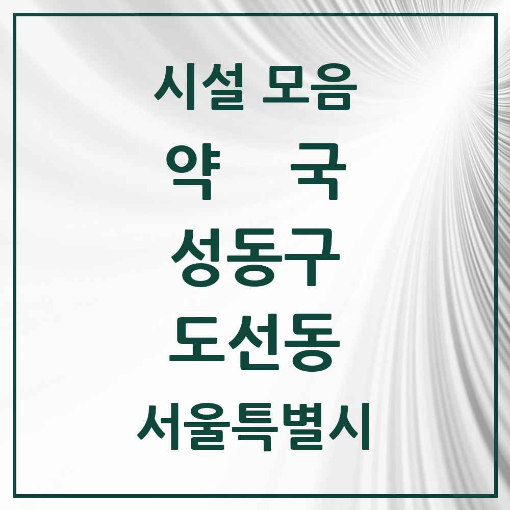 2025 서울특별시 성동구 도선동 약국 목록 6곳