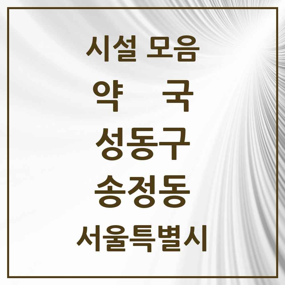 2025 서울특별시 성동구 송정동 약국 목록 5곳