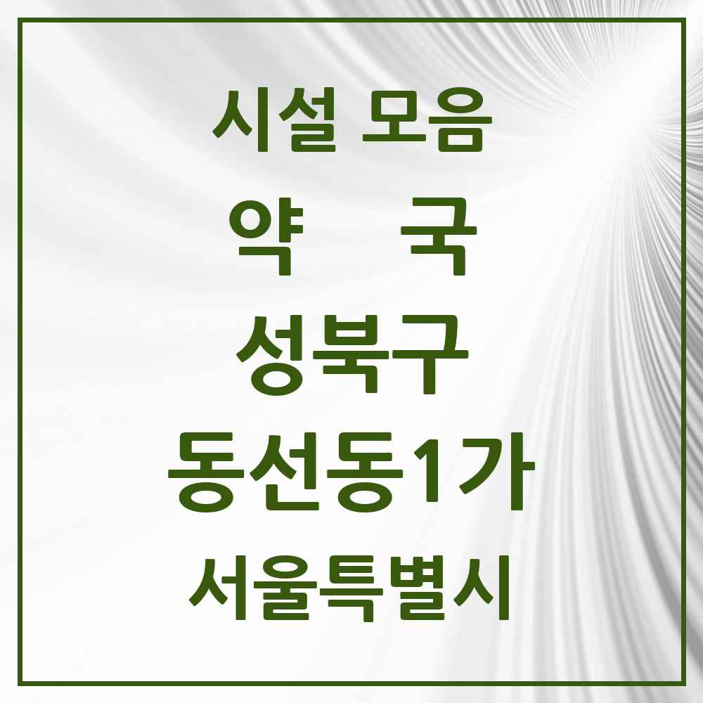 2025 서울특별시 성북구 동선동1가 약국 목록 7곳