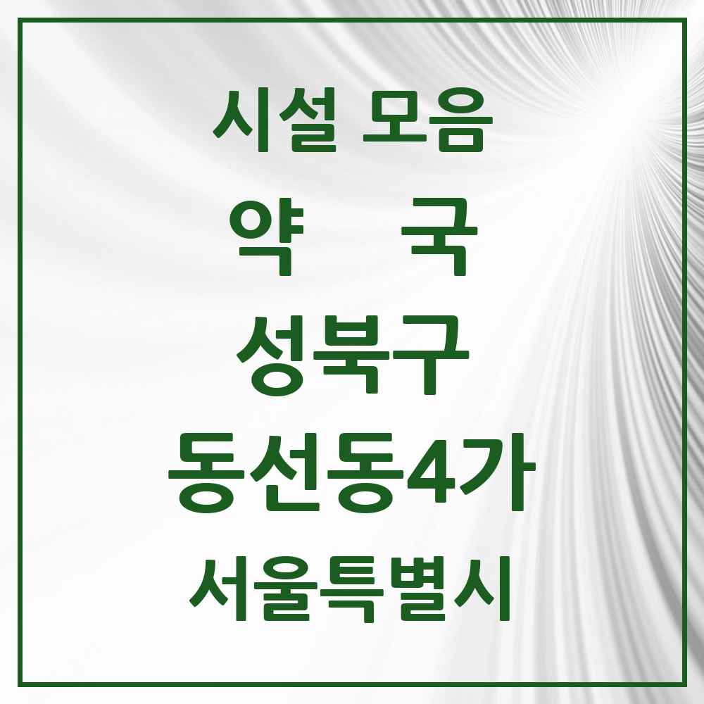 2025 서울특별시 성북구 동선동4가 약국 목록 4곳