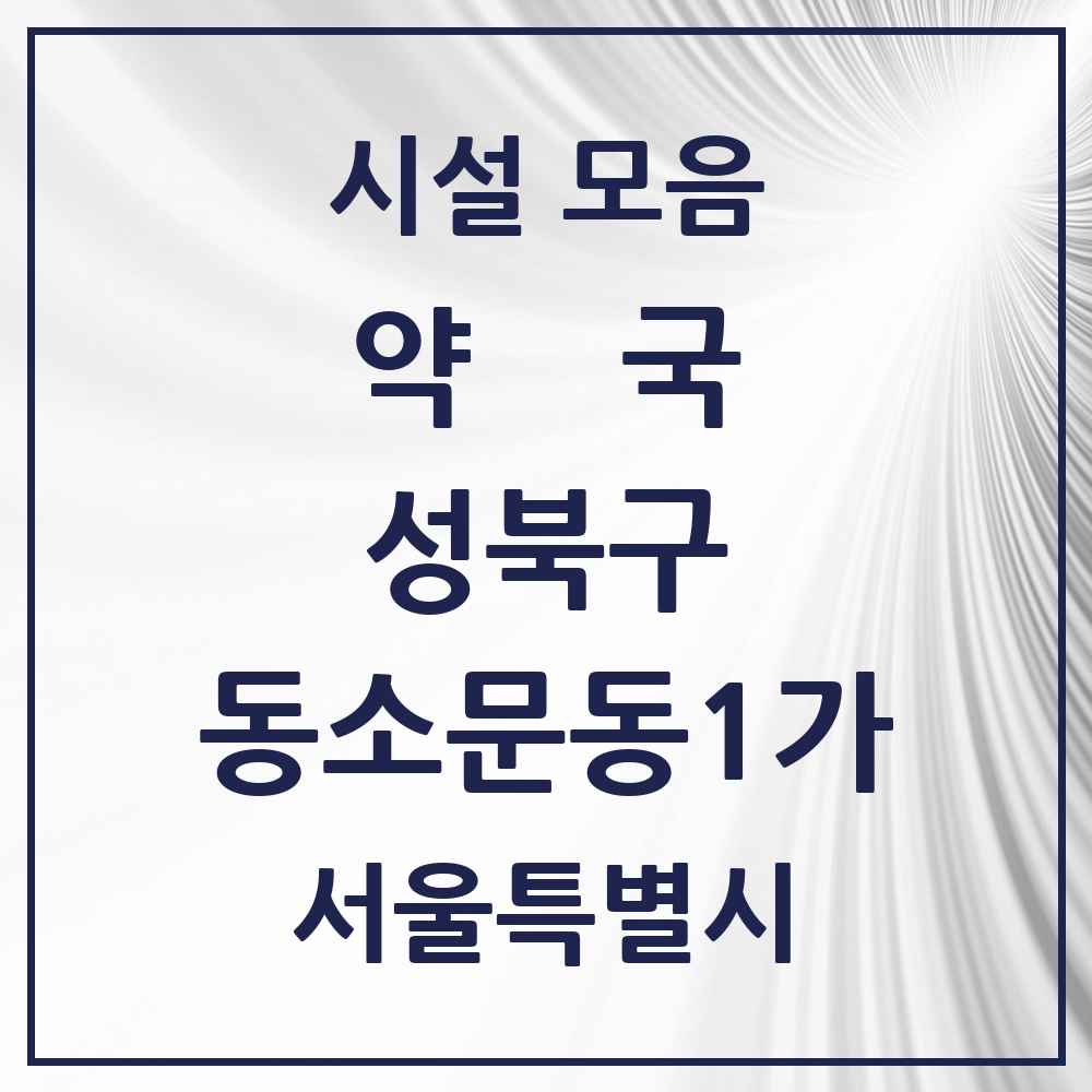 2025 서울특별시 성북구 동소문동1가 약국 목록 4곳