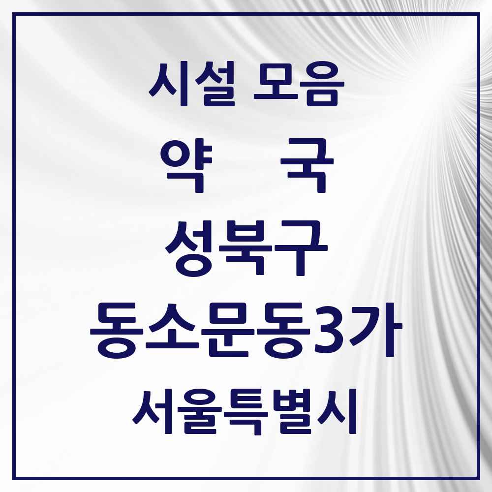 2025 서울특별시 성북구 동소문동3가 약국 목록 3곳