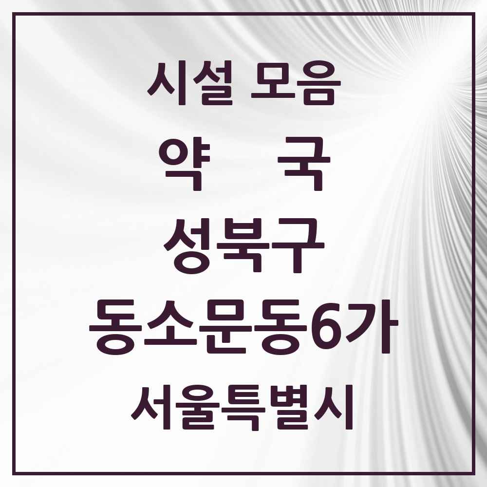 2025 서울특별시 성북구 동소문동6가 약국 목록 6곳