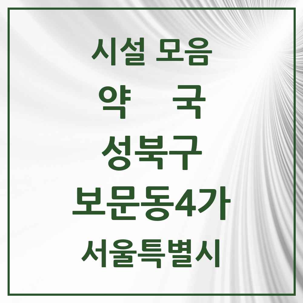 2025 서울특별시 성북구 보문동4가 약국 목록 1곳